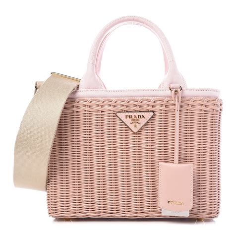 prada wicker bag pink|canvas tote bag prada.